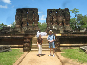 At Polonnaruwa archeological site John & Marian Lee