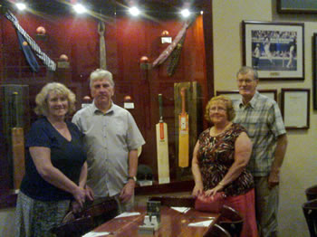 Pat & Garry and Monica and John Kirby at the Cricket Club - a specail restaurent for Criket Fans