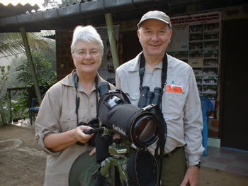 Phil and Di Swanwick at Martin's Lodge, Sinharaja, 2010