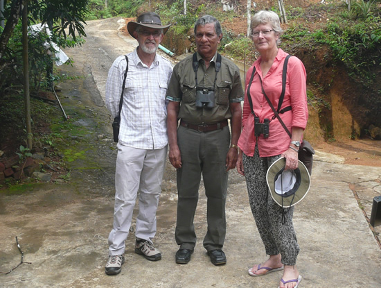 Walk With Jith bird watching tour of CHRIS and DIANNE RAIEDY with Senerath - in wet zone Sri Lanka