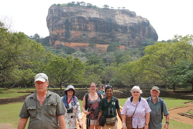 Andrew Schofield and others with Athula in Sigiriya