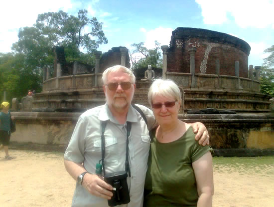 Dave and Maureen Nelson at Polonnaruwa Watadage