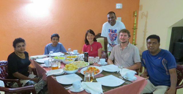 Dinner at Sinharaja Rockview Motel - Nirosha, Dinitha, Yayoi, Jith, German and Saman