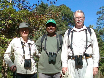 Geanie and Rod Atkins with Prasanjith at Sinharaja Rain Forest