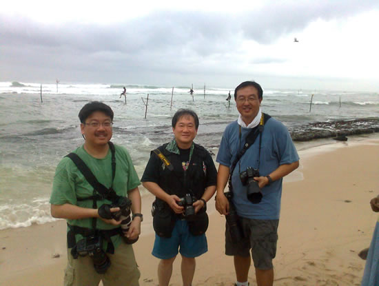 Melvyn, Harry and King from Singapre at Weligama Beach