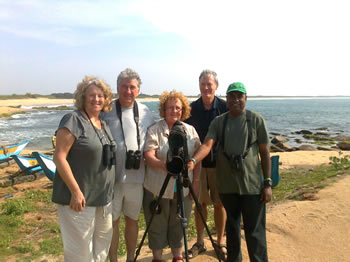 Pat & Garry and Monica and John Kirby with Jith in Bundala Wetland