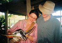 Sally & David in Kosgoda turtle hatchery