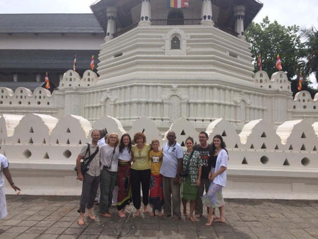 Ignacio family and Nicolau family with Hetti at The Temple of the Tooth