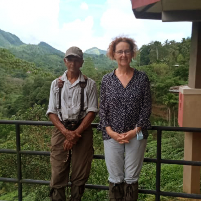 Jeannette Troost with guide Upali