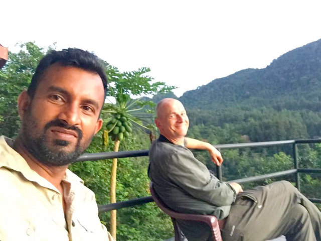 Ken Field with guide Thilina