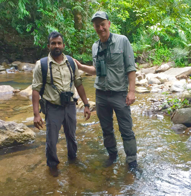 Ken Field with guide Thilina